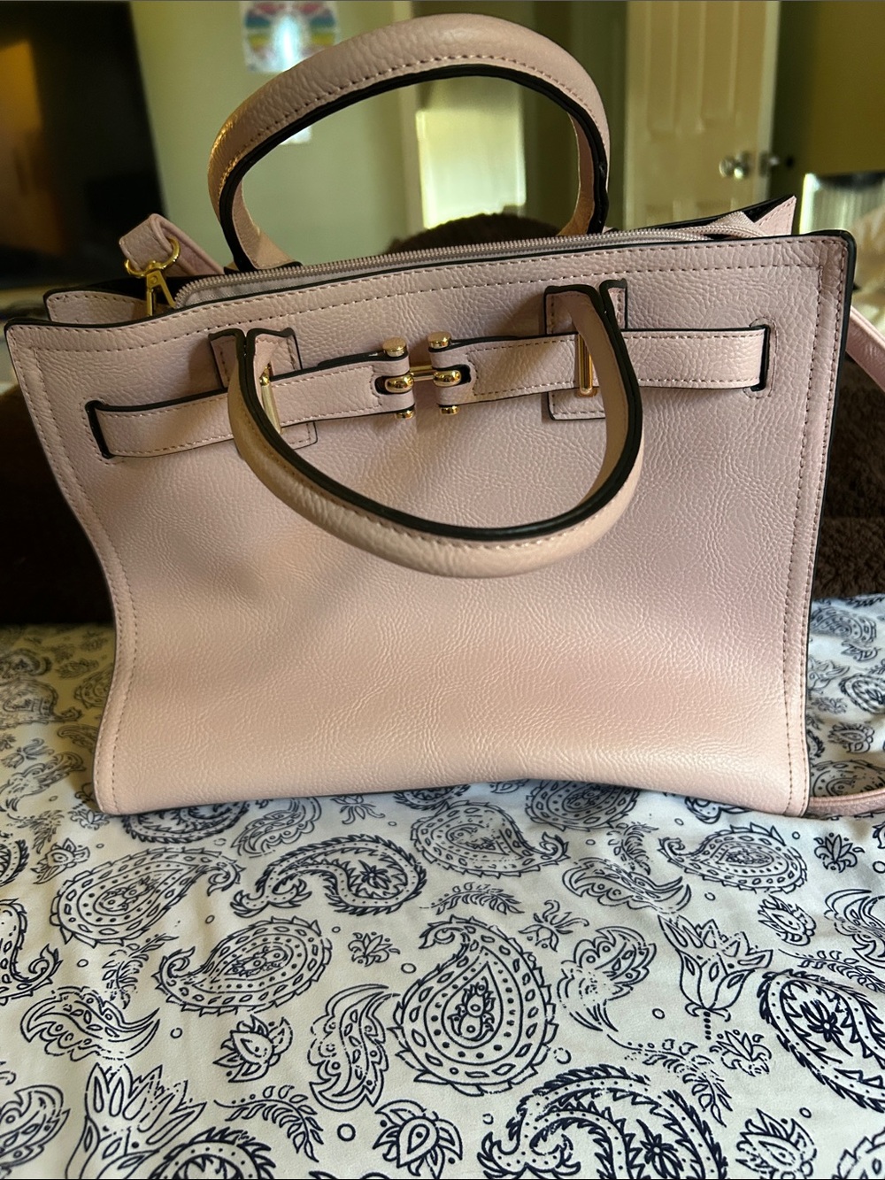 Structured Blush Pink Top-Handle Satchel